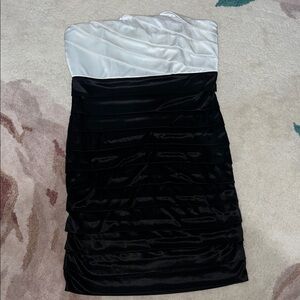 Speechless Strapless Black and White Dress